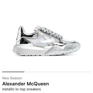 Alexander McQueen mirror metallic lo-top sneakers